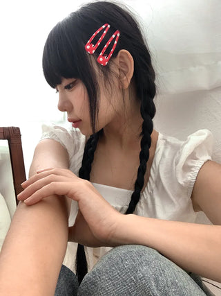 Plaid Triangle Dot Check Snap Hair Clip