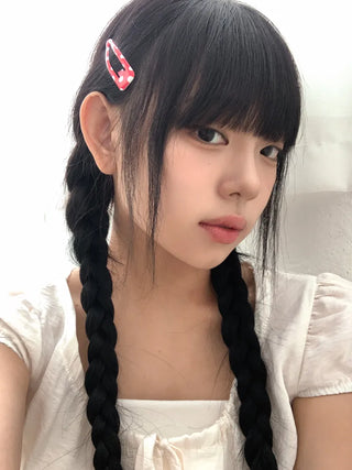 Plaid Triangle Dot Check Snap Hair Clip