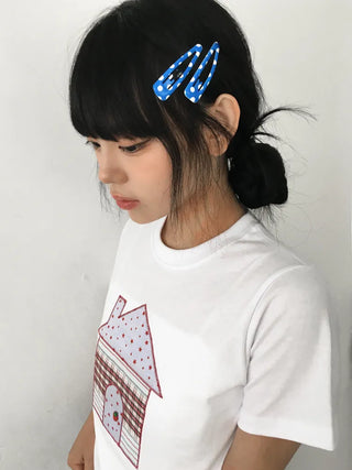 Plaid Triangle Dot Check Snap Hair Clip