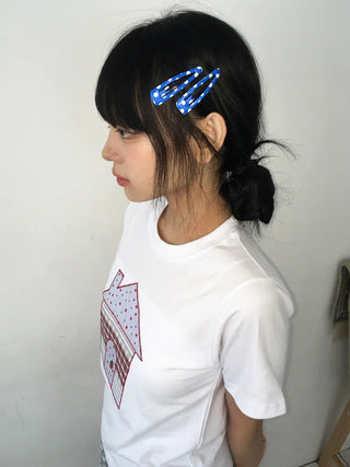 Plaid Triangle Dot Check Snap Hair Clip