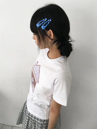 Plaid Triangle Dot Check Snap Hair Clip