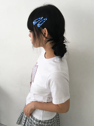 Plaid Triangle Dot Check Snap Hair Clip