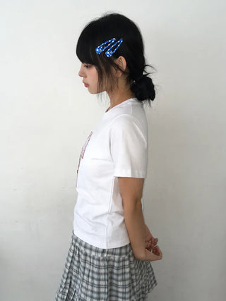 Plaid Triangle Dot Check Snap Hair Clip