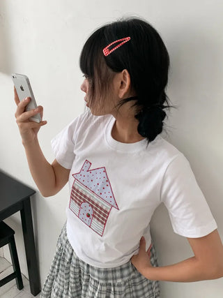 Plaid Triangle Dot Check Snap Hair Clip