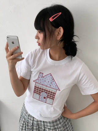 Plaid Triangle Dot Check Snap Hair Clip
