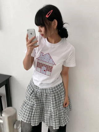 Plaid Triangle Dot Check Snap Hair Clip