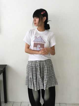 Plaid Triangle Dot Check Snap Hair Clip