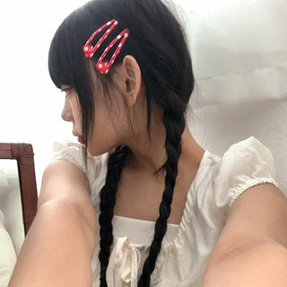 Plaid Triangle Dot Check Snap Hair Clip
