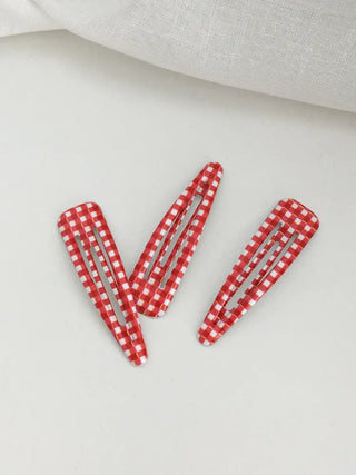 Plaid Triangle Dot Check Snap Hair Clip