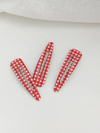 Plaid Triangle Dot Check Snap Hair Clip