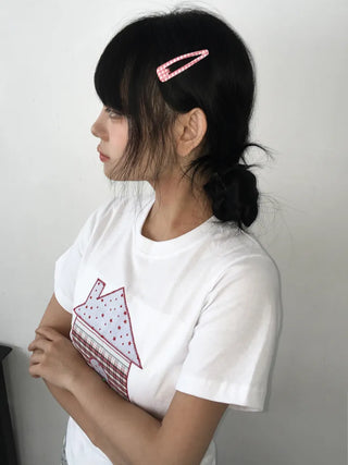 Plaid Triangle Dot Check Snap Hair Clip