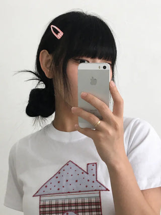 Plaid Triangle Dot Check Snap Hair Clip