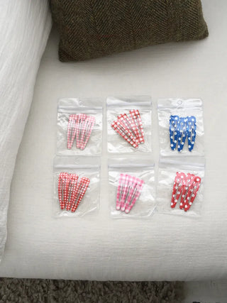 Plaid Triangle Dot Check Snap Hair Clip