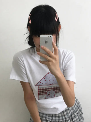 Plaid Triangle Dot Check Snap Hair Clip