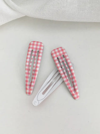 Plaid Triangle Dot Check Snap Hair Clip