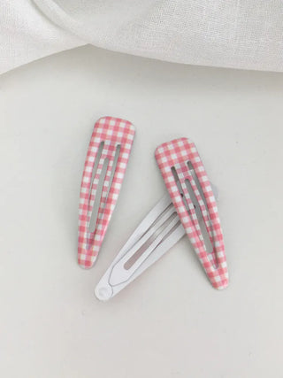 Plaid Triangle Dot Check Snap Hair Clip