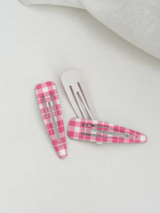 Plaid Triangle Dot Check Snap Hair Clip