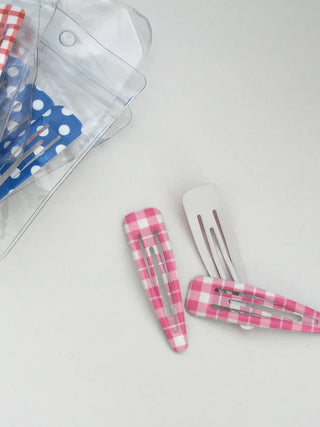 Plaid Triangle Dot Check Snap Hair Clip