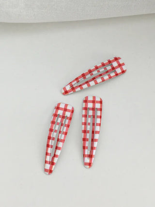Plaid Triangle Dot Check Snap Hair Clip