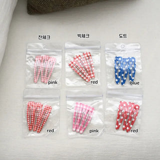 Plaid Triangle Dot Check Snap Hair Clip