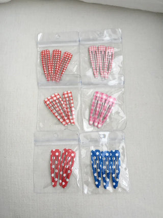 Plaid Triangle Dot Check Snap Hair Clip