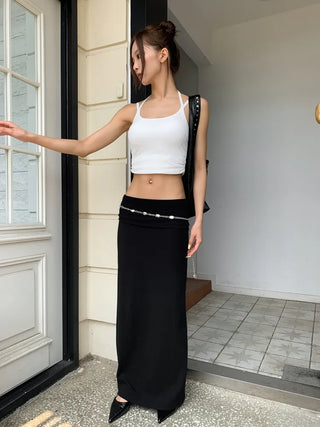 Oval Silver Rose Metal Chain Belt