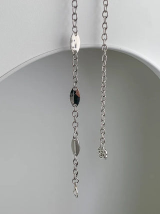 Oval Silver Rose Metal Chain Belt