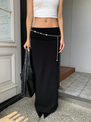 Oval Silver Rose Metal Chain Belt