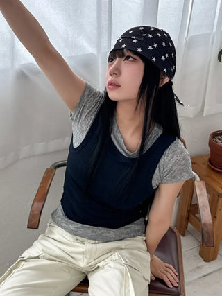 Star Hood Wrap Star Pattern Bandana Beanie Hat