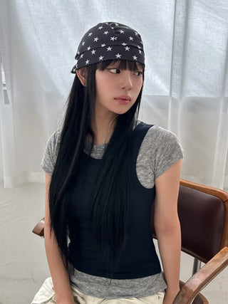 Star Hood Wrap Star Pattern Bandana Beanie Hat