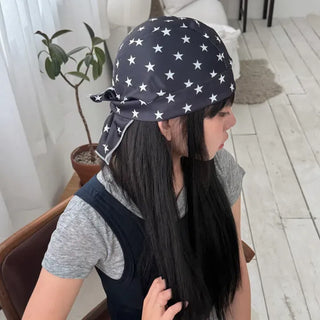 Star Hood Wrap Star Pattern Bandana Beanie Hat