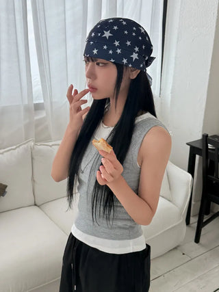 Star Hood Wrap Star Pattern Bandana Beanie Hat
