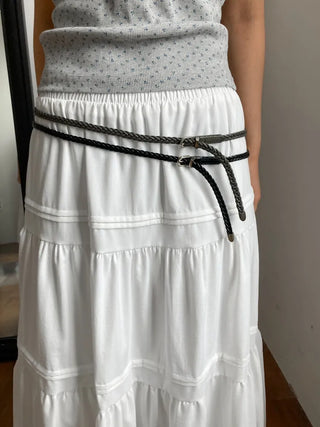 Flat Twist Slim Leather Belt