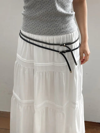 Flat Twist Slim Leather Belt