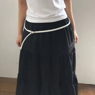 Flat Twist Slim Leather Belt