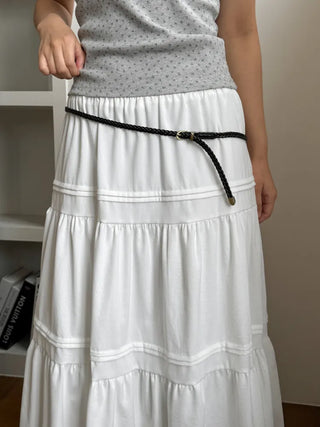 Flat Twist Slim Leather Belt