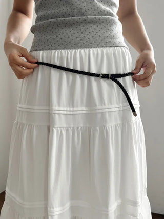 Flat Twist Slim Leather Belt