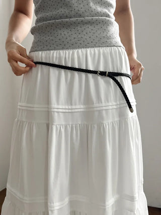 Flat Twist Slim Leather Belt