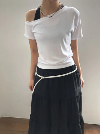 Flat Twist Slim Leather Belt