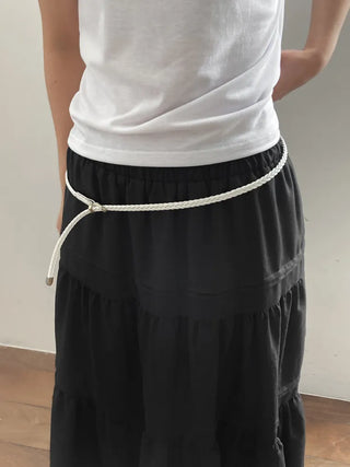 Flat Twist Slim Leather Belt