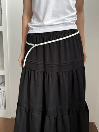 Flat Twist Slim Leather Belt