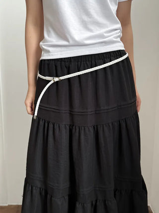 Flat Twist Slim Leather Belt