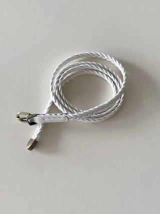 Flat Twist Slim Leather Belt