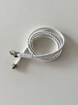 Flat Twist Slim Leather Belt