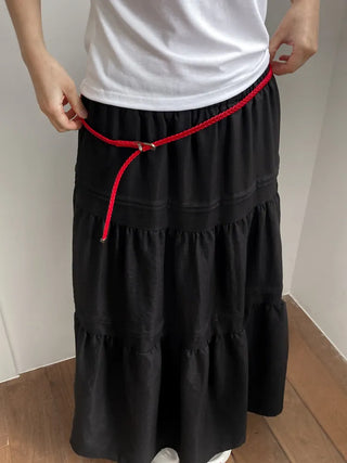 Flat Twist Slim Leather Belt