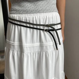 Flat Twist Slim Leather Belt