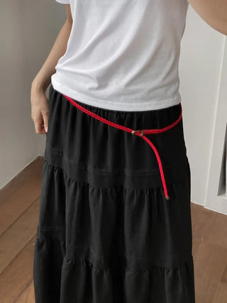 Flat Twist Slim Leather Belt
