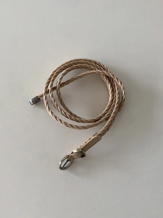 Flat Twist Slim Leather Belt