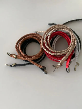 Flat Twist Slim Leather Belt