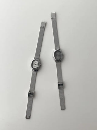 Silver Mesh Metal Strap Wristwatch
